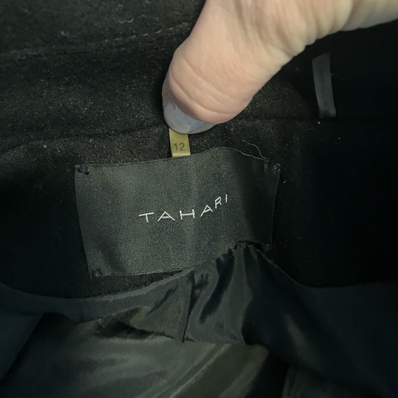 Tahari Black Wool Double-breasted Military Wool Coat Black 12   🎀 FIRM - Picture 11 of 14